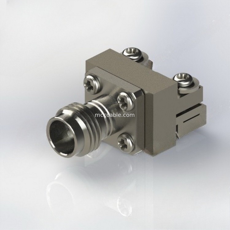 Złącza kabla koncentrycznego RF 2,4-KHD DC-50G Kołnierz prosty przez PCB 50 Ohm