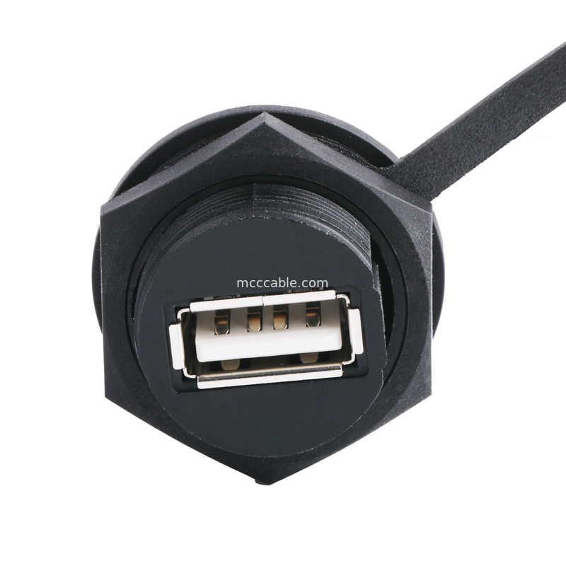 Złącze żeńskie USB 2.0 A z osłoną i nasadką na kable USB 2.0 A wykonane na wymiar