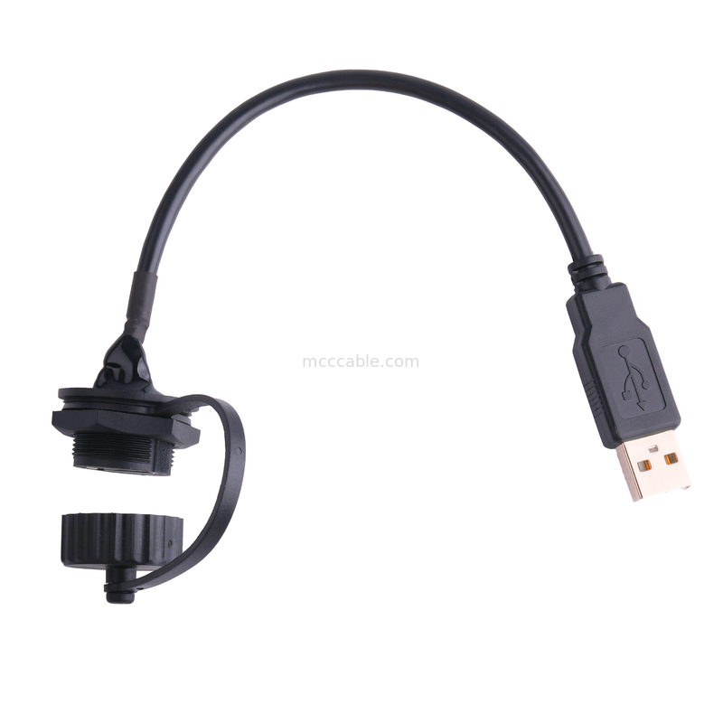 Złącze żeńskie USB 2.0 A z osłoną i nasadką na kable USB 2.0 A wykonane na wymiar