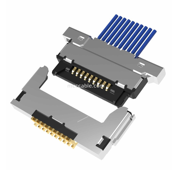 10-pinowy kabel koncentryczny Lvds Micro 20345-010T-32R 0,4 mm raster Poziome złącze mikro-koncentryczne