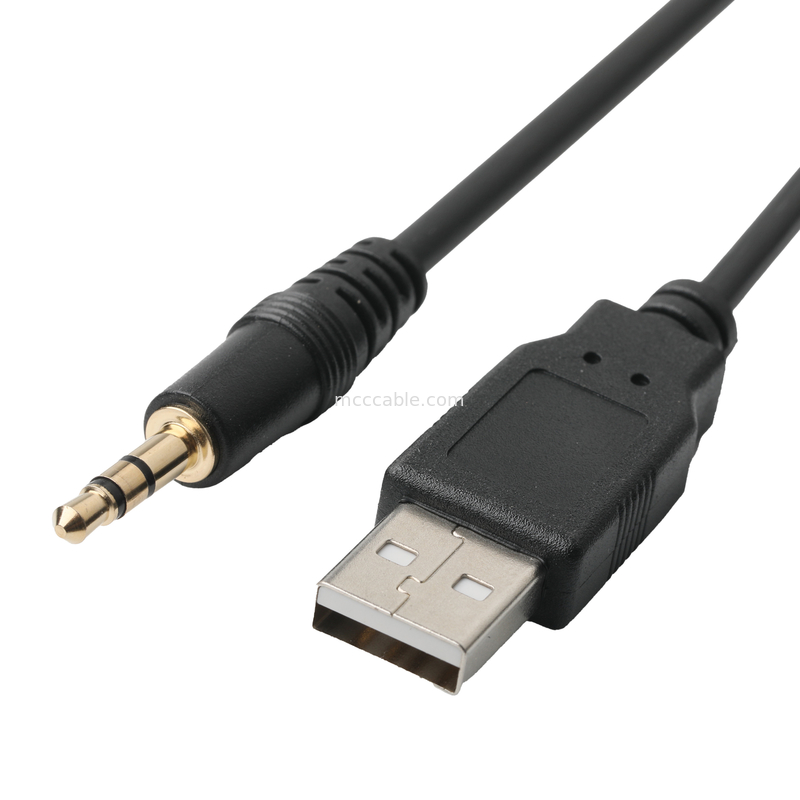 Męski przedłużacz ISOBUS AUX Jack 3,5 mm Stereo do kabla z gniazdem USB O Jack