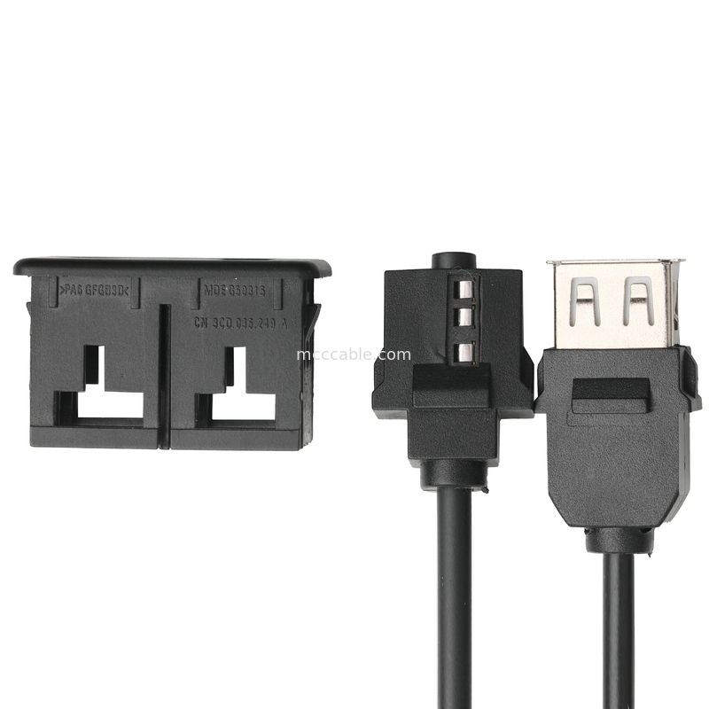 Męski przedłużacz ISOBUS AUX Jack 3,5 mm Stereo do kabla z gniazdem USB O Jack