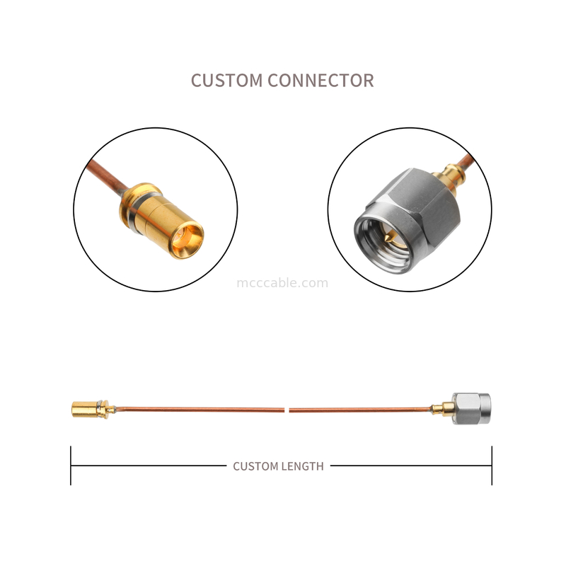Rohs Semi-Rigid Coaxial Cable Vita 67 Smpm Straight Plug To Sma Male Straight Plug Sro47