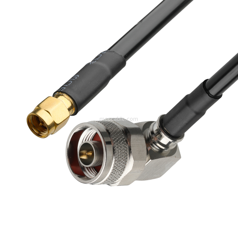 Złącze RF Lmr-240 Kabel RF o niskiej stratze Czarny Sma Mężczyzna Prosta wtyczka Do N Mężczyzna Wtyczka Prawy kąt wtyczka