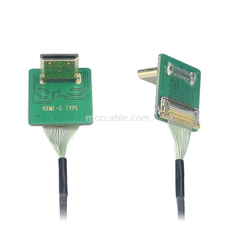 Adapter kabla Mini Hdmi z łbem kolankowym Hd mini Hdmi-C2 do 20525-020E-02 do złącza bocznego płyty, rozstaw 0,4 mm