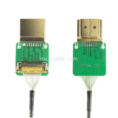 Adaptory łączników 20525-020E-02 do typu HDMI Adaptory kablowe HDMI Głowa prosta HDMI-A pas 0.4mm