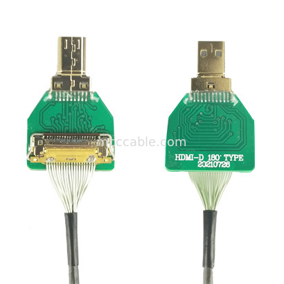 MIPI Adaptory łączników OEM ODM Adaptory kabli HDMI Micro Straight Head HDMI-D-180° Do 20454-220-02 20455 20453