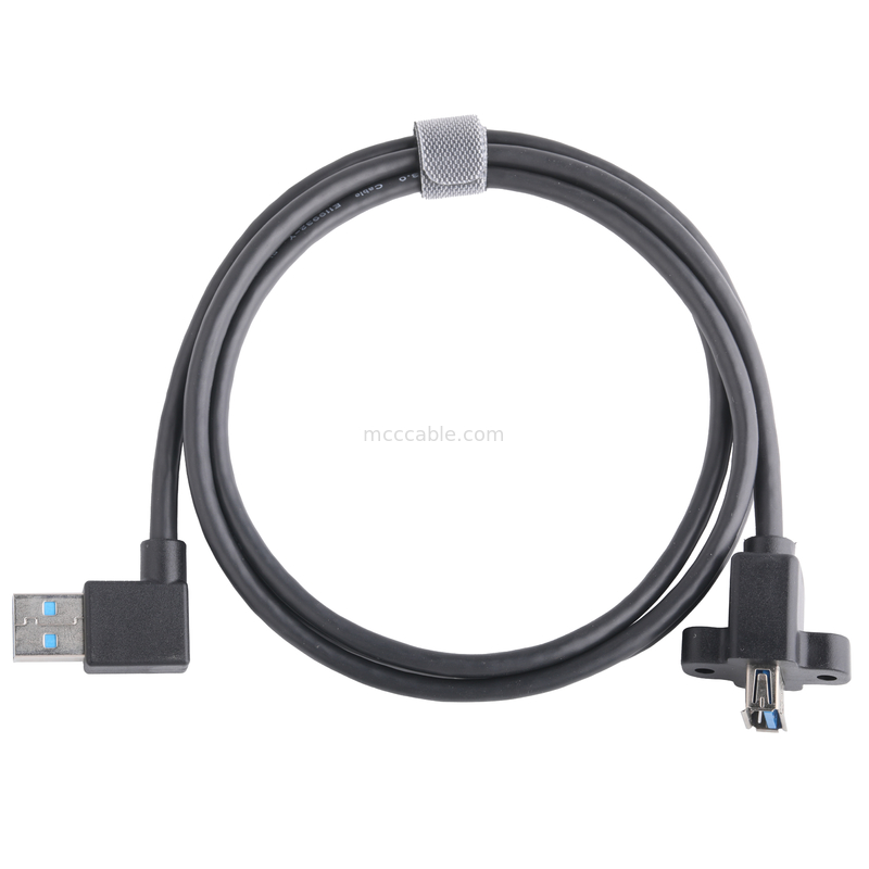 Czarny USB3 0 Kabel Am 90 stopni zgięcie boczne do Af Half Pack Typ śruby Formowane zewnętrzne formowanie