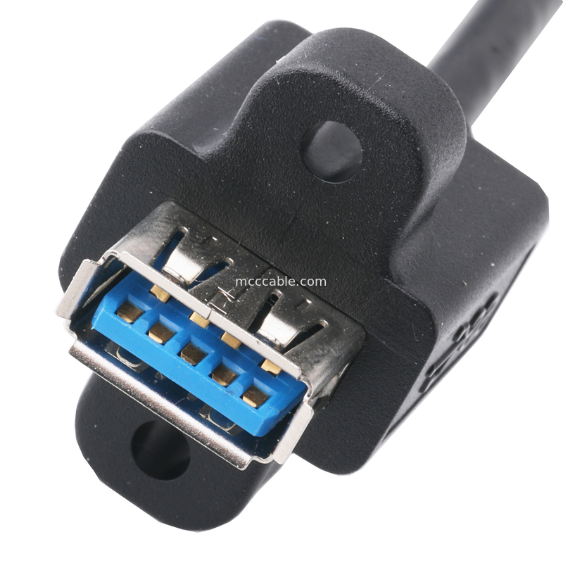 Czarny USB3 0 Kabel Am 90 stopni zgięcie boczne do Af Half Pack Typ śruby Formowane zewnętrzne formowanie