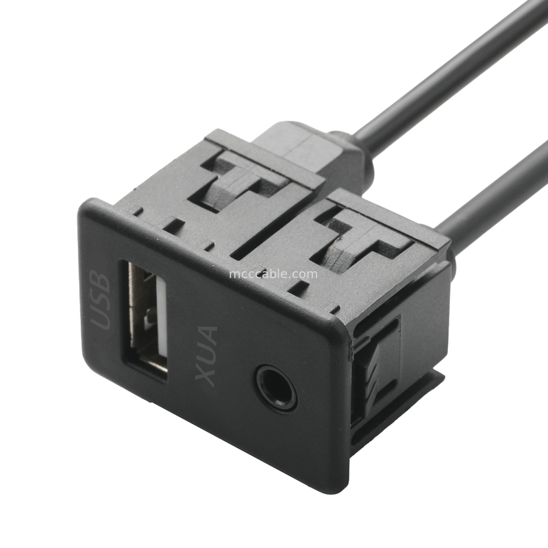 Męski przedłużacz ISOBUS AUX Jack 3,5 mm Stereo do kabla z gniazdem USB O Jack