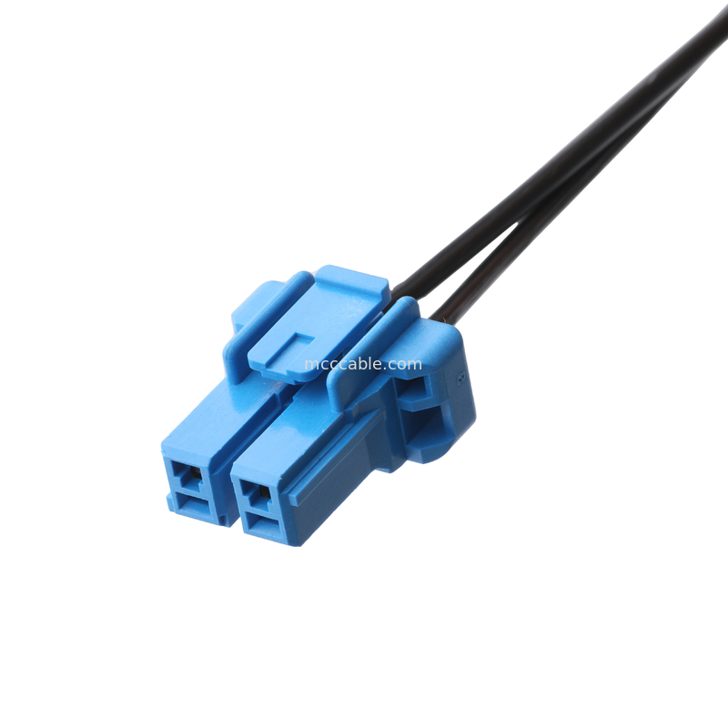Wtyczka prądu stałego 2.1 * 5.5mm Typ lutownicy PVC Wzrok formowania do TE Niebieska obudowa 2P Kobieta kabel łącznik
