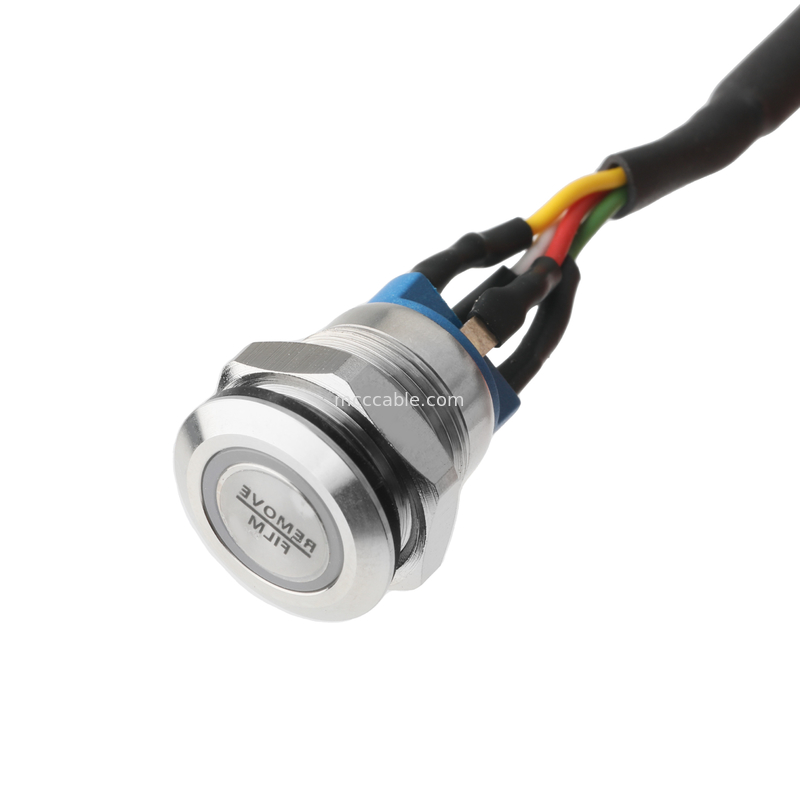 PUSHBUTTON LED BIAŁY M12 IP65/IP67 do HSG MALE 43025-0400 PITCH 3.0mm MX Aktywator przełącznika zasilania