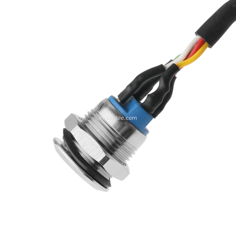 PUSHBUTTON LED BIAŁY M12 IP65/IP67 do HSG MALE 43025-0400 PITCH 3.0mm MX Aktywator przełącznika zasilania