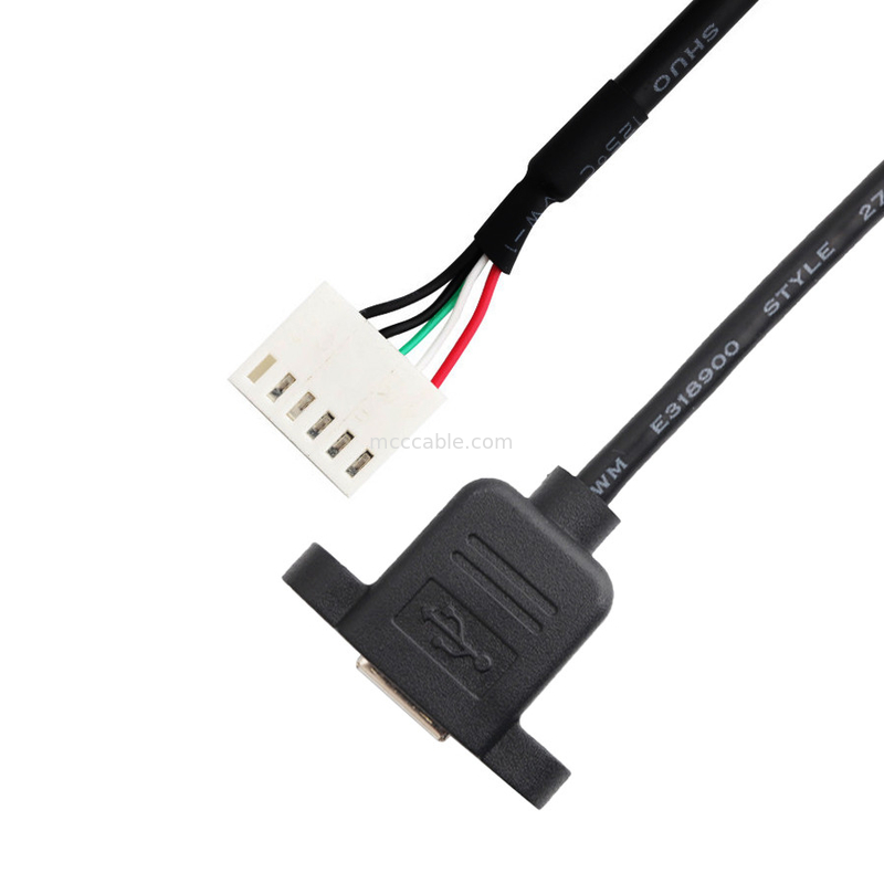 Rozstaw 2,54 mm A2542ha-6p Wiązka przewodów Durachill Usb B Montaż na panelu kablowym