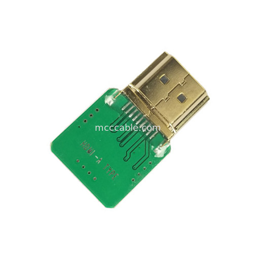Adaptory łączników 20525-020E-02 do typu HDMI Adaptory kablowe HDMI Głowa prosta HDMI-A pas 0.4mm