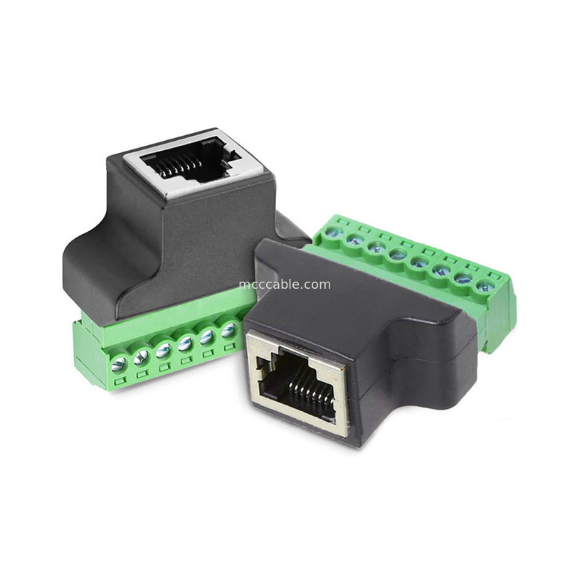 RJ45 Serial Port To 8 Pin Screw Terminal Connector, RJ45 8p8c To 8 Pin Bolt Screw Terminal Connector