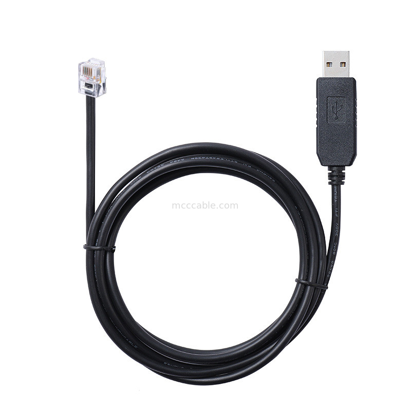 USB-A do RS232 RJ12 Kabel seryjny 6P6C Kompatybilny z linią debugowania konfiguracji komunikacji RS232
