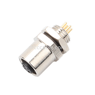 M5 Kod-A Kobieta łącznik 4Pin Panel Flange PCB Socket IP67 Interfejs okrągły typ A