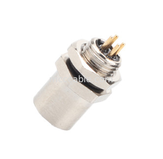M5 Kod-A Kobieta łącznik 4Pin Panel Flange PCB Socket IP67 Interfejs okrągły typ A
