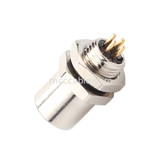 M5 Kod-A Kobieta łącznik 4Pin Panel Flange PCB Socket IP67 Interfejs okrągły typ A