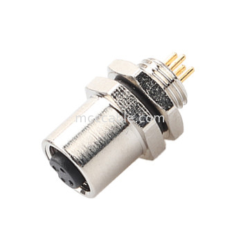 M5 Kod-A Kobieta łącznik 4Pin Panel Flange PCB Socket IP67 Interfejs okrągły typ A