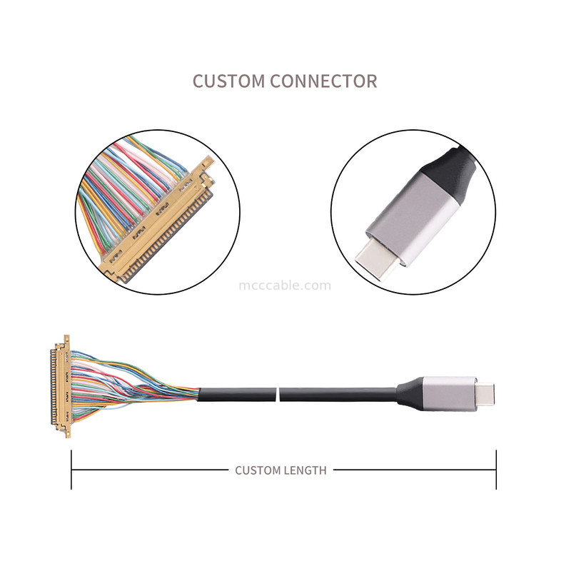 Typ C USB 3.0 do 20453-230T-03 Kable wykonane na miarę z łącznikiem koaksjalnym do Micro Usb