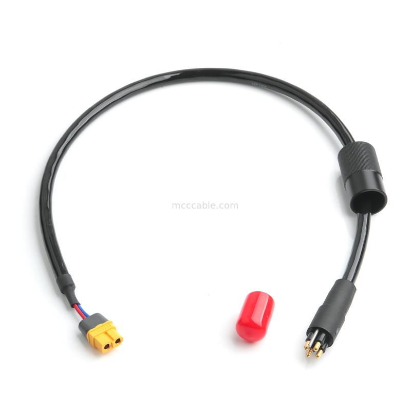 Zestaw kabli zasilania 4-rodzinnego z podłączeniem 2-pin 600V 125°C z rurą skurcza cieplnego