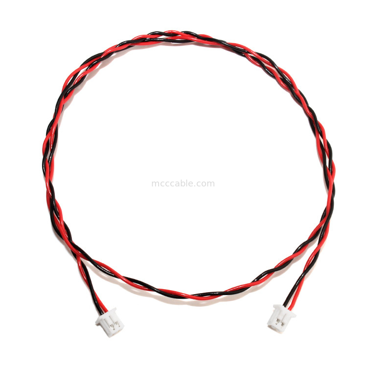 Wiązka przewodów JST Kabel łączący XHP-2 22AWG UL1007 Czarny czerwony 2P Klejony kabel