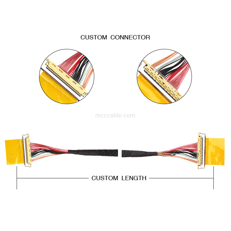 36AWG Lvds Kabel Zgromadzenie I  20453-240t-01 Do 20453-240t-01 40P 0,4mm Pitch