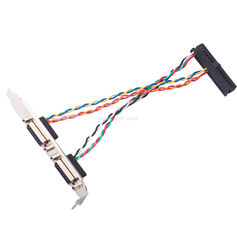 2-parowy kabel Lvds Złącze Db15 żeńskie 15-pinowe 205205-2 Elektryczne do 40-pinowego