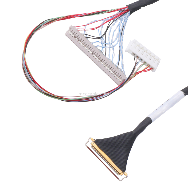 Niestandardowy 40-pinowy kabel Lvds Kabel 0,5 mm Pitch LCD Lvds Poziome złącze mikro-koncentryczne