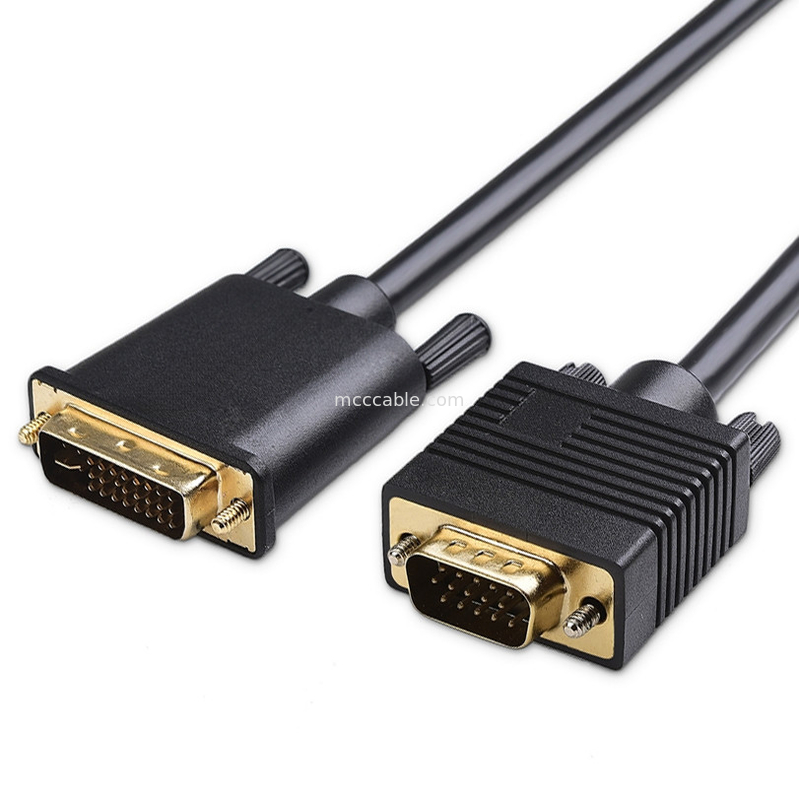 RoHS DVI-I 24+5 Pin To VGA Kabel LVDS LCD Złącza OEM / ODM