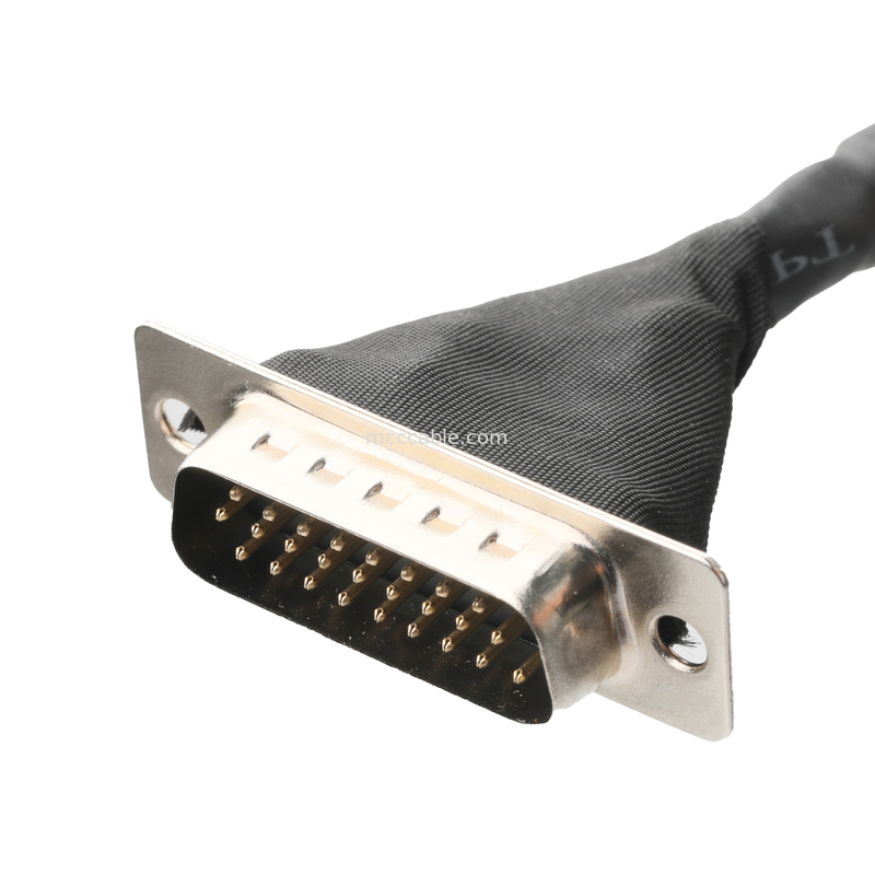 Zestaw kabli LVDS JAE FI-RE51HL 51pin do HD-SUB 26P MALE SLODER UL 1007 20AWG KABEL OEM/ODM