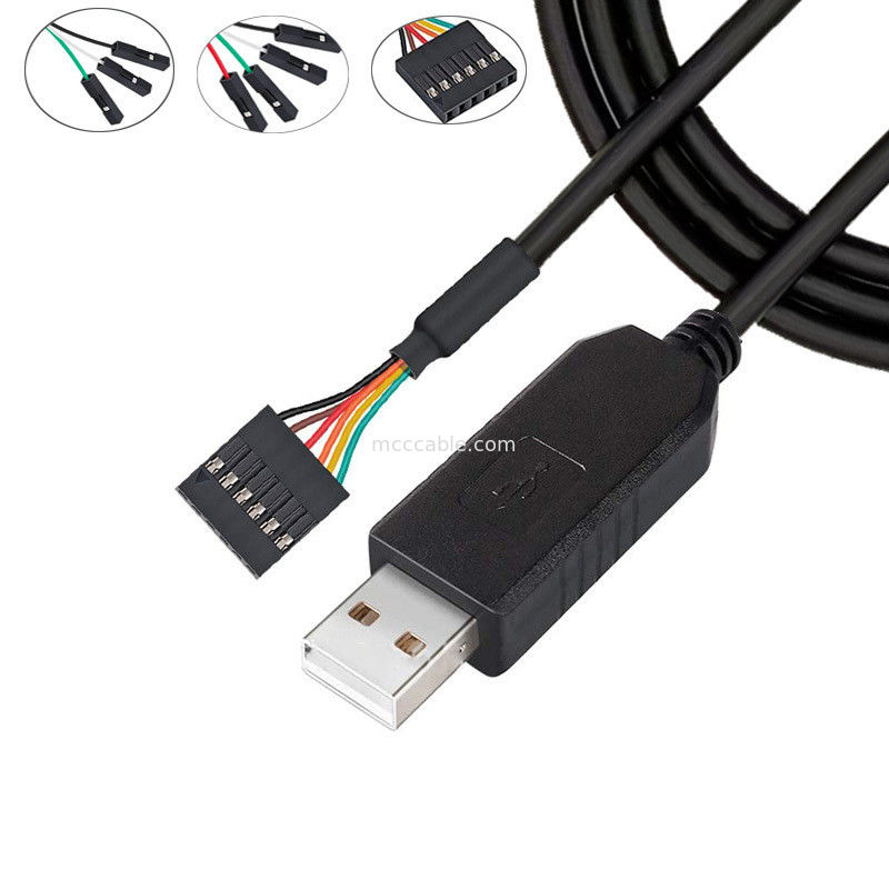 FTDI Chip USB To 6P TTL-232R-3V3 5V Moduł poziomu Kabel seryjny portu Ttl3.3v5v, dostosowany numer szpilki zasilania