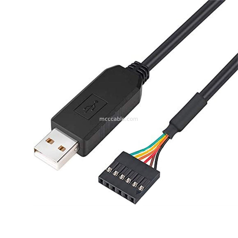 FTDI Chip USB To 6P TTL-232R-3V3 5V Moduł poziomu Kabel seryjny portu Ttl3.3v5v, dostosowany numer szpilki zasilania