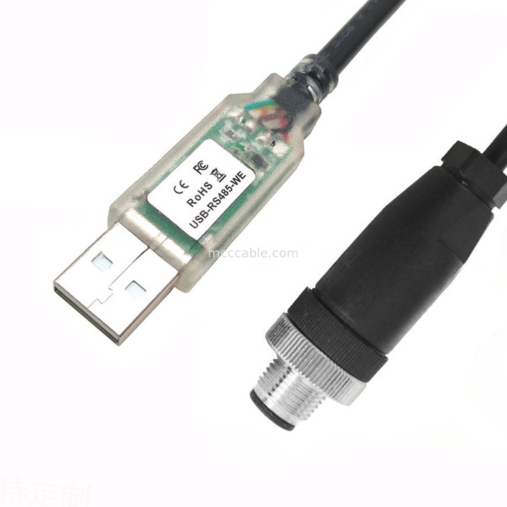 USB-A do RS485-M12 M8 wodoodporny złącze do narzędzi maszynowych CNC