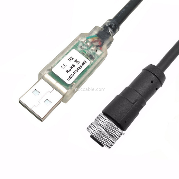 USB-A do RS485-M12 M8 wodoodporny złącze do narzędzi maszynowych CNC