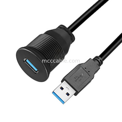 Niestandardowy pas USB3.0 calbe Kabel paneli rozdzielczej samochodu głowa okrągła USB3.0 kabel przedłużeniowy męski do żeńskiego kabel wodoodporny