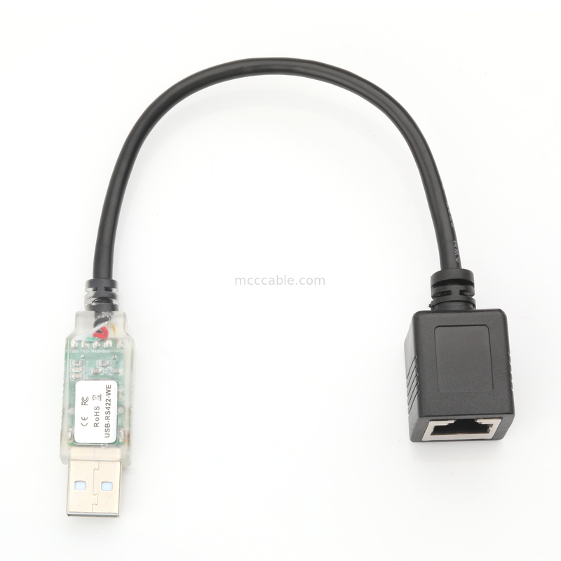 Przemysłowe adaptery kablowe na zamówienie USB-A RJ422 do RS232 Port sieciowy Kabel debugowy inżynierii sieciowej