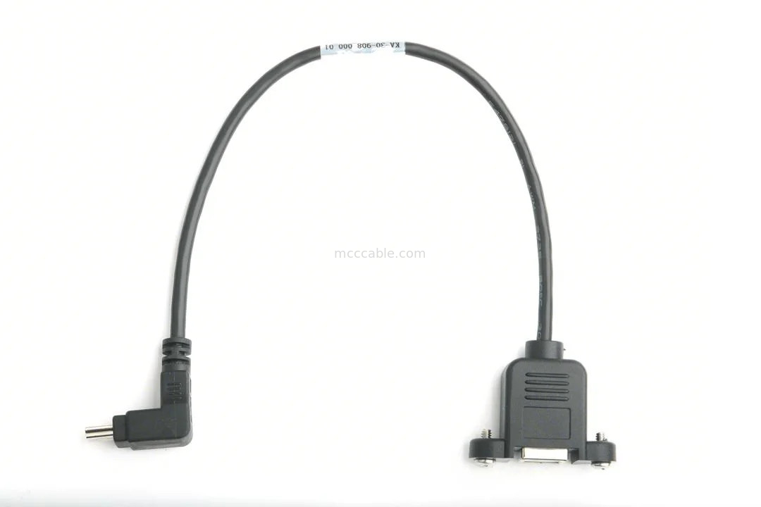 MOUNTABLE USB PORT TYP B FEMALE PANEL MOUNT ADAPTER TO USB MINI-B MALE TOP ANGLE WTH MOULDING