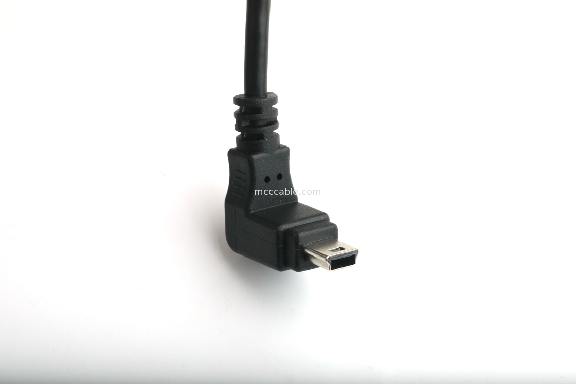 MOUNTABLE USB PORT TYP B FEMALE PANEL MOUNT ADAPTER TO USB MINI-B MALE TOP ANGLE WTH MOULDING