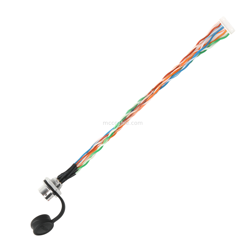 IP67 wodoodporny 8-pin okrągły złącze SA812/S8S z kablem CAT5e do systemów kamer